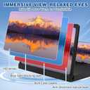 Big Screen Phone Magnifier,Screen Magnifier for Cell Phone,HD Screen Expander for Movies and Videos, Portable Magnifying Screen for Travel,Screen Magnifier Compatible with All Phones (12in, Black)