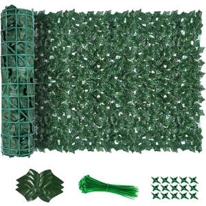 Artificial Ivy Privacy Fence Screen(No Assembly Required), 120"x40" Artificial Hedges Fence, Anti-Ultraviolet Artificial Faux Ivy Hedge for Outdoor, Garden Decor, Sweet Potato Leaves
