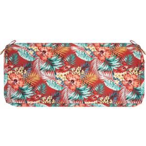 Patio Bench Cushion Covers for Outdoor Furniture with Ties, Water Resistant Loveseat/Settee Cushion Slipcover 48x18x3 Inch for Swing Porch Garden (Replacement Cover Only)-Chili Red Floral