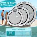 AWEMUFA 8ft Water Hammock 8 inches Thick Round Float Ring with Mesh Lake Floats for Adults Heavy Duty Circle Floating Mat for Pool Inflatable Water Raft for Summer Parties