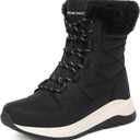 DREAM PAIRS Women's Winter Snow Boots Waterproof Lightweight Warm Faux Fur Lined Insulated Outdoor Ladies Mid-Calf Booties (6, Black)