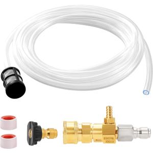 RIDGE WASHER Downstream Injector for Pressure Washer, Chemical Power Washer Injector kit, 10 Feet Soap Tubing with High Pressures Soap Injectors, 3/8 Quick Connect, 2-3 GPM