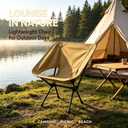 Wind Tour Portable Camping Chair Lightweight Foldable Outdoor Chair for Hiking Camp Backpacking Lawn Beach Fishing Picnic with Carry Bag (Khaki)