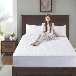 Degrees of Comfort Dual Control California King Heated Mattress Pad | Electric Bed Warmer W/Adjustable Zone Heating | Fit Up to 15 Inch | 12.5ft Long Cord, White