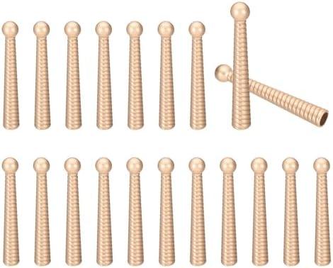 PATIKIL Bolo Tie Tips, 20Pcs 2 Inch Long Alloy Bolo Tie Supplies Replacement Cord End Caps 5mm Diameter for DIY Crafts Clothes Decor, Frosted Gold