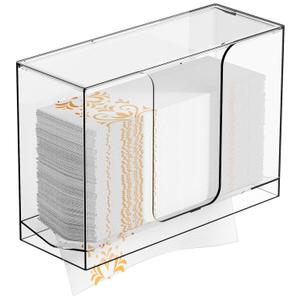 Cq Acrylic Wall Mount Multifold Paper Towel Dispenser & Box for Bathroom,Home -10.2x3.7x7.1 Inch - Clear Commercial Paper Towel Holder for Folded,Z Fold,C Fold,Trifold,Napkin,Hand Paper Towel