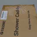 YASONIC Corner Shower Caddy, 5-Pack Adhesive Rustproof Stainless Steel Shower Organizer with Soap Holder, No Drilling Shower Shelf for Inside Shower, Dorm, Renters, Black