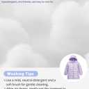 Cutemile 4-12 Years Girls Winter Jacket Long Puffer Coat Water Resistant with Hooded (Purple)