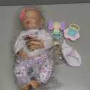 JIZHI Lifelike Reborn Baby Dolls Girl, 17 Inch Real Baby Doll Soft Body Realistic Newborn Vinyl Silicone Baby Doll Full Body Poseable Real Life Baby Dolls with Feeding Kit Gift Box for Kids Age 3+