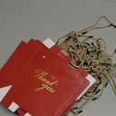 TKSBAG 50 Pack Small Thank You Gift Bags with Handles, 5.5''x 2.5''x4.7'' Mini Red Gift Bags Bulk for Baby Shower, Birthday, Wedding, Party Favors