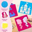 36pcs Princess Drawing Stencils 8 Inch Sidewalk Chalk Stencils Painting Large Washable Reusable Garden Theme Princesses Fairies Primary Shape Template