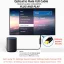 192KHz DAC Optical to XLR Converter,Optical Audio Cable to Unbalanced Male XLR Audio Cord Adapter,Digital to Analog Audio Converter for HDTV DVD Set-top Boxes (O-ptical to XL R Only) Cable - 6.6FT