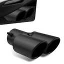 Hugwits Car Exhaust Tips, Stainless Steel Dual Outlet Straight Style Muffler Exhaust, 2.5" Dual Tail Pipe Muffler Tip, Universal for Most Cars (Matte Black)