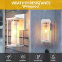 Outdoor Wall Light for House, Large Exterior Waterproof Lanterns, Sensor Wall Sconce Lamp, Waterproof Anti Rust Outside Coach Lights for House, Doorway, Garage (2 Pack White)