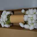 Ling's moment Ranunculus Artificial Flower, Faux Silk Mini Ranunculus Flowers for DIY Bouquet, Bulk Fake Wedding Filler Flowers for Centerpieces Arrangements Bridal Shower Decorations, Ivory White