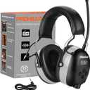 PROHEAR AM FM Digital Ear Protection 25dB NRR Audio Headphones, Noise Reduction Hearing Protection Earmuffs for Lawn Mowing, Workshops, Snowblowing Indoor Outdoor Construction Work - Grey