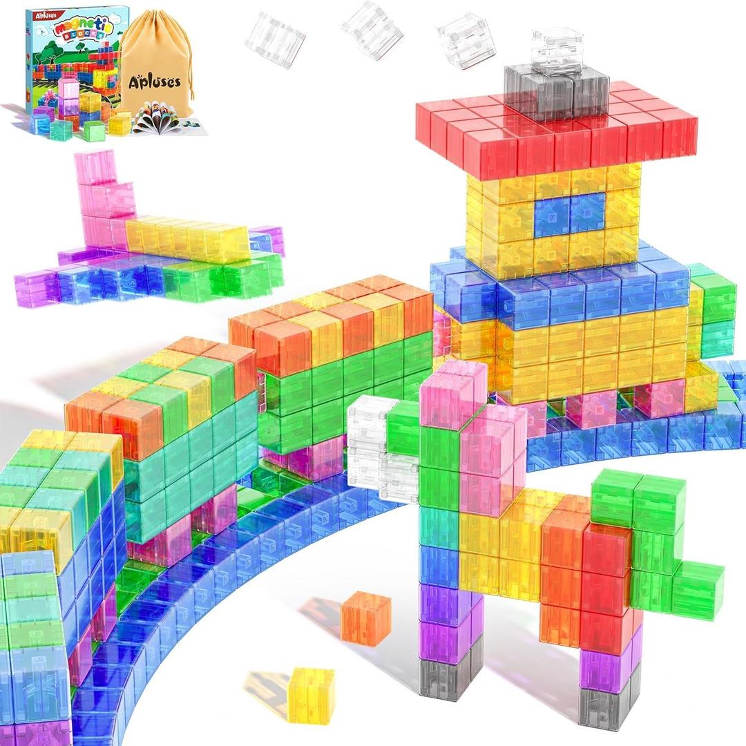106PCS Magnetic Blocks, Classroom Must Have Creative Learning Kids Toys | Preschool Montessori Sensory Autism Magnet Toys for Boys and Girls Ages 3 4 5 6