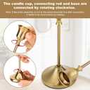 Candlestick Holders 4 Sets(12 Pcs), Brass Gold Candle Holders with Anti-Slip Pad, Metal Taper Candle Holder, Candle Holder for Wedding Fireplace Mantel Housewarming Gift