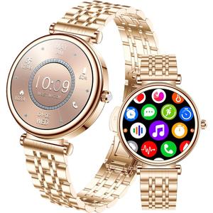 Smart Watch for Women 1.27" Color Screen Waterproof Fitness Activity Tracker Rose Gold Women's Smart Watch with Heart Rate Sleep Monitor for Android and iOS (Rose Gold Steel RT-i109)