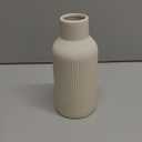 Mfacoy White Ceramic Flower Vase, Minimalist Decor, Modern Home Decorative Vase, Small Pampas Grass Vases For Kitchen, Bedroom, Office, Living Room, Bathroom, Shelf Centerpiece Table Decorations(8 in)