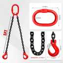 2 Ton Chain Sling 1/4 Inch x 5 Ft Lifting Chains 2 Legs Industrial Grab Hooks 4400LBS Capacity Lifting Slings G80 Alloy Steel Engine Chain Hoist Lifts for Cargo Security Towing and Handling