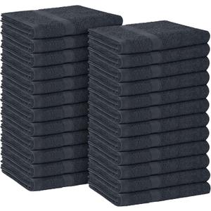 Avalon Towels Salon Towel - Grey Hand Towels Bulk Pack of 24 - 100% Cotton Absorbent Spa, Facial & Gym Towel for Working Out - 16x27 Inches (Not Bleach Proof)
