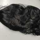 Body Wave V Part Wig Glueless Synthetic Long Wavy Wigs Upgrade U Part Wigs For Black Women Clip in Thin Part V Shape Wig Hair Extensions (Black)
