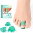 Welnove Hammertoe Corrector - 6 Pack Toe Splints - Soft Gel Toe Straighteners - Realign Bent, Curled, Crooked, Claw, Hammer Toes - Toe Corrector for Men and Women, 3 Different Sizes (Green)