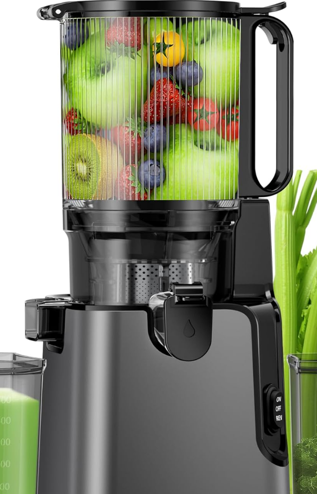 Luixxn Juicer Machines with 5.8" Large Feed Chute, Cold Press Juicer for Whole Vegetables and Fruits 400W, Slow Masticating juicer Easy to Clean Juice Extractor Machine High Juice Yield