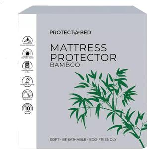 Protect-A-Bed, Rayon Made from Bamboo Waterproof Mattress Protector, Breathable, Noiseless, and Washable, Full