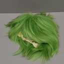 BESTBEL+Hair Cap Short Golden Green Messy Wig for Men Short Messy Wig Green Synthetic Anime Hair for St Patrick's Day Halloween Cosplay Mens Cosplay Outfit for Costume Party