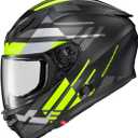 ScorpionEXO R430 Full Face Polycarbonate Street Motorcycle Helmet Bluetooth Ready Speaker Pockets DOT Snell Approved Adult (Medium, Paradox Hi-viz)