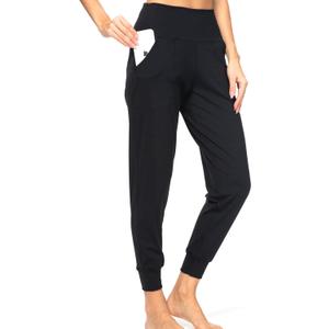 Kcutteyg Womens Joggers with Pockets, Lightweight Quick Dry Athletic Workout Soft Pants for Gym, Yoga, Running (M,Black)
