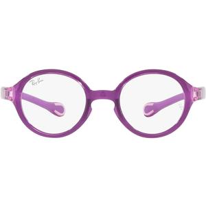 Ray-Ban Kids' RY9075V Round Prescription Eyewear Frames, Violet On Rubber Violet/ Demo Lens, 35 mm