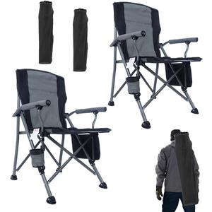 Homcosan Portable Camping Chair (Regular, Gray-2pcs)