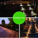 Solar Lights Outdoor, Waterproof Solar Powered Deck Step Lights for Patio Garden Backyard Garage Driveway Pathway Outside Wall Lighting (6, Cool White)