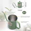 OFFIDIX Watering Can for Indoor Plants,Long Spout Metal Stainless Steel 21 oz Small Indoor Plant Watering Can with 14 oz Glass Plant Mister Spray Bottle for Inside