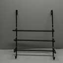 CANYAVE Over the Door Towel Rack, Towel Rack for Bathroom Door, Triple Towel Rack with Hooks (Matte Black, 24"x19")