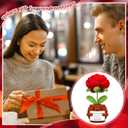 2 x Chunful Valentines Day Crochet Gift for Wife Romantic Handmade Crochet Rose Flower for Her Love Forever Gift for Valentines Day Wedding Anniversary Birthday