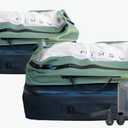 Taskin AirMAX | Heavy-duty Vacuum Compression Packing Cubes | 4X Set (2X Black + 2X Olive Green) + Mini Pump