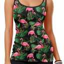 HUNTFAMI Tankinis Swim Suits for Women Two Piece 2025 Womens Bathing Suits Holiday Beachwear Women with Boyshorts (Large, Flamingo 1)