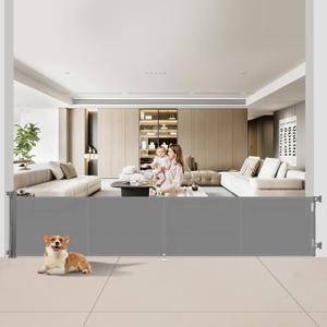 Miumoon 200 inch Reinforced Retractable Baby Gates 37 inch Tall