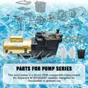 W3SP2605X7 0.75 HP Pool Pump Motor Compatible with Hayward Single Speed Super Pump 110V/220V 60HZ, 2" Inlet with Dual Voltage All In-Ground Pool and Spa, See Through Strainer Cover