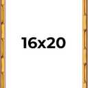 Poster Palooza 16x20 Frame Gold Bamboo Solid Wood Picture Frame with UV Acrylic, Foam Board Backing & Hanging Hardware Included