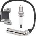 FitBest 595304 Ignition Coil Magneto Armature replace 799650 592841 795315 492341 fits Briggs and Stratton 17HP 17.5HP 19.5HP 20HP Intek OHV Engine Poulan Craftsman MTD Troy-Bilt Lawn Mower