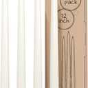CANDWAX Ivory Taper Candles 12 inch Dripless - Set of 4 Tapered Candles - Smokeless and Unscented Candlesticks Long Burning