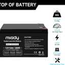 Miady 12V 12Ah Rechargeable Sealed Lead Acid Battery (2 Packs)