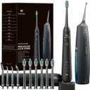 2-1 Oral Clean Kit- Water Dental flosser & Electric Toothbrush Combo- Brushing & Flossing- for Teeth Cleaning and Gum Health (Black)