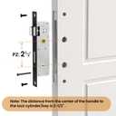 Storm Door Mortise Lock Body, Mortise Lock Replacement Parts for Old Storm Doors, 2-1/2" Handle PZ, Reversible Latch Bolt(Matte Black)