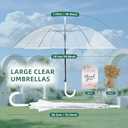 30 Pack Clear Umbrella Wedding, Auto Open Transparent Stick Umbrella with White J Hook Handle, Windproof Waterproof Large Canopy Umbrella for Bride Groom Photography Golf Outdoor Events